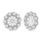 Load image into Gallery viewer, 3/4 Ctw Round Cut Diamond Earring Jacket in 14K White Gold