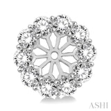 3/4 Ctw Round Cut Diamond Earrings Jacket in 14K White Gold