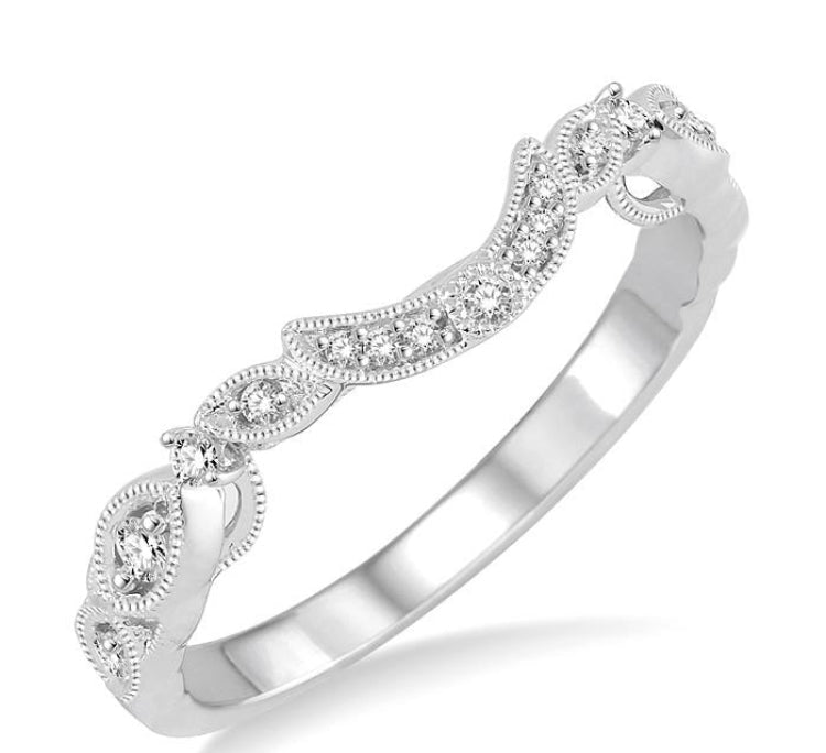 1/6 Ctw Round Cut Diamond Wedding Band in 14K White Gold