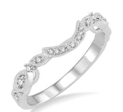 1/6 Ctw Round Cut Diamond Wedding Band in 14K White Gold