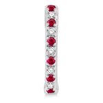 Load image into Gallery viewer, 1.35 MM Round Shape Ruby and 1/10 Ctw Round Cut Diamond Petite Precious Fashion Huggies in 10K White Gold