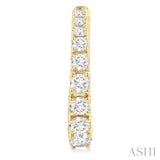 3/4 Ctw Graduated Round Cut Diamond Fashion Hoop Earrings in 14K Yellow Gold