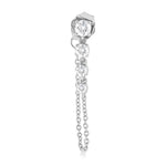 Load image into Gallery viewer, 1/2 Ctw Journey Round Cut Diamond Fashion Long Chain Earring in 14K White Gold