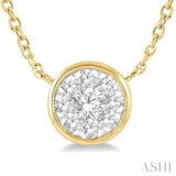 1/6 Ctw Round Shape Lovebright Diamond Necklace in 14K Yellow and White Gold