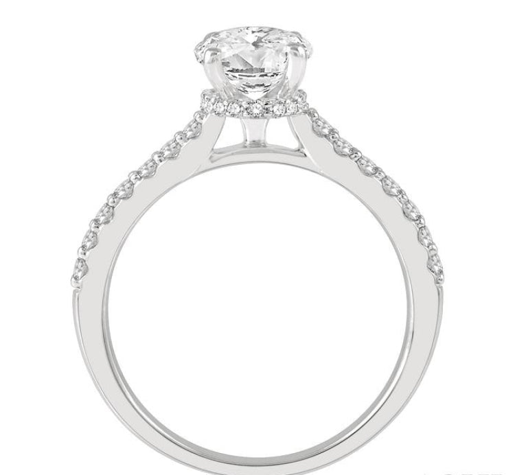 1/3 Ctw Semi-Mount Diamond Engagement Ring in 14K White Gold