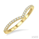 1/6 Ctw Curve V-Drop Round Cut Diamond Ladies Ring in 14K Yellow Gold