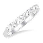 Load image into Gallery viewer, 1/3 Ctw Zig Zag Scatter Baguette and Round Cut Diamond Fashion Band in 14K White Gold