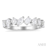 1 1/10 ctw Mixed Shape Diamond Fashion Ring in 14K White Gold