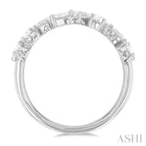 1 1/10 ctw Mixed Shape Diamond Fashion Ring in 14K White Gold