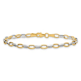 14k Two-tone Polished Open Link Bracelet