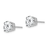 14k White Gold 7mm Cubic Zirconia Earrings