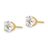 14k 6.5mm CZ stud earrings