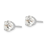 14k White Gold 6.5mm CZ stud earrings