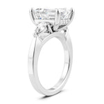 Load image into Gallery viewer, 1/2 Ctw Tri-Mount Emerald Shape Center Pear and Round Cut Diamond Semi-Mount Engagement Ring in 14K White Gold