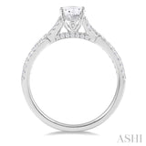 1/3 Ctw Split Criss Cross Round Cut Diamond Semi-Mount Engagement Ring in 14K White Gold