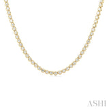 3 ctw Illusion Round Cut Diamond Eternity Tennis Necklace in 14K Yellow Gold