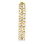 Load image into Gallery viewer, 1/5 Ctw Twin Row Round Cut Diamond Fashion Hoop Earring in 10K Yellow Gold