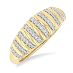 Load image into Gallery viewer, 1/5 Ctw Ribbed Dome Shape Round Cut Diamond Fashion Ring in 10K Yellow Gold