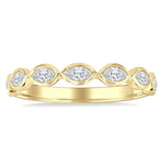 Load image into Gallery viewer, 3/4 Ctw East-West Set Marquise Cut Bezel Diamond Stackable Fashion Band in 14K Yellow Gold