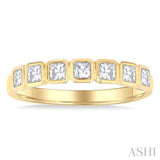 3/4 ctw East-West Set Princess Cut Bezel Diamond Stackable Fashion Band in 14K Yellow Gold