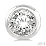 1/10 Ctw Bezel Round Cut Diamond Petite Stud Earring in 10K White Gold