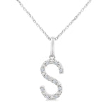 Load image into Gallery viewer, 1/20 Ctw Initial 'S' Round Cut Diamond Fashion Pendant With Chain in Sterling Silver