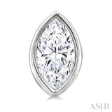 1/5 Ctw Petite Bezel Set Marquise Cut Diamond Fashion Stud Earring in 10K White Gold