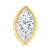 1/5 Ctw Petite Bezel Set Marquise Cut Diamond Fashion Stud Earring in 10K Yellow Gold