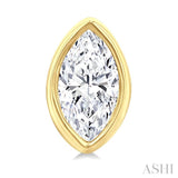 1/5 Ctw Petite Bezel Set Marquise Cut Diamond Fashion Stud Earring in 10K Yellow Gold