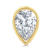 1/5 Ctw Petite Bezel Set Pear Cut Diamond Fashion Stud Earring in 10K Yellow Gold