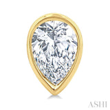 1/5 Ctw Petite Bezel Set Pear Cut Diamond Fashion Stud Earring in 10K Yellow Gold