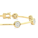 Load image into Gallery viewer, 1 1/5 Ctw Lovebright Circular and Bar Shape Link Round Cut Diamond Bracelet in 14K Yellow and White Gold