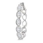 Load image into Gallery viewer, 1 1/10 Ctw Bezel Set Oval Cut Diamond Fashion Hoop Earring in 14K White Gold