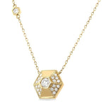 Load image into Gallery viewer, 3/8 Ctw Hexagon Shape Round Cut Diamond Fashion Necklace in 14K Yellow Gold