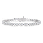 Load image into Gallery viewer, 4 5/8 Ctw North-South Bezel Set Oval Cut Diamond Tennis Bracelet in 14K White Gold