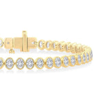 Load image into Gallery viewer, 4 5/8 Ctw North-South Bezel Set Oval Cut Diamond Tennis Bracelet in 14K Yellow Gold