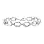 Load image into Gallery viewer, 1/10 Ctw Oval Shape D-Link Round Cut Diamond Bracelet in Sterling Silver