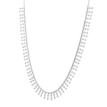 Load image into Gallery viewer, 1 1/10 Ctw Spikes Shape Round Cut Diamond Fashion Necklace in 14K White Gold