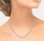 Load image into Gallery viewer, 1 1/10 Ctw Spikes Shape Round Cut Diamond Fashion Necklace in 14K White Gold
