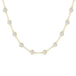 Load image into Gallery viewer, 5 Ctw Bezel Set Round Cut Diamond Station Necklace in 14K Yellow Gold