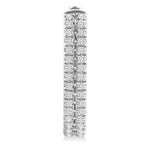 Load image into Gallery viewer, 1/5 Ctw Twin Row Round Cut Diamond Fashion Hoop Earring in 10K White Gold