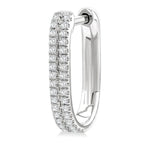 Load image into Gallery viewer, 1/5 Ctw Twin Row Round Cut Diamond Fashion Hoop Earring in 10K White Gold