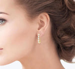 Load image into Gallery viewer, 1 1/10 Ctw Bezel Set Oval Cut Diamond Fashion Hoop Earring in 14K Yellow Gold