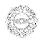 Load image into Gallery viewer, 5/8 Ctw Round Cut Diamond 6MM Round Earrings Jacket in 14K White Gold