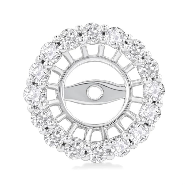 5/8 Ctw Round Cut Diamond 6MM Round Earrings Jacket in 14K White Gold