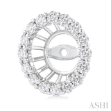 5/8 Ctw Round Cut Diamond 6MM Round Earrings Jacket in 14K White Gold