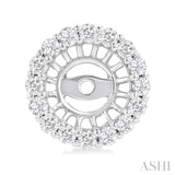 3/8 Ctw Round Cut Diamond 5MM Round Earrings Jacket in 14K White Gold