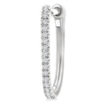 Load image into Gallery viewer, 1/10 Ctw Round Cut Diamond Fashion Hoop Earring in 10K White Gold