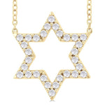 Load image into Gallery viewer, 1/4 Ctw Star of David Round Cut Diamond Fashion Pendant With Chain in 14K Yellow Gold