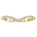 Load image into Gallery viewer, 1/10 Ctw Chevron Round Cut Diamond Petite Band in 10K Yellow Gold